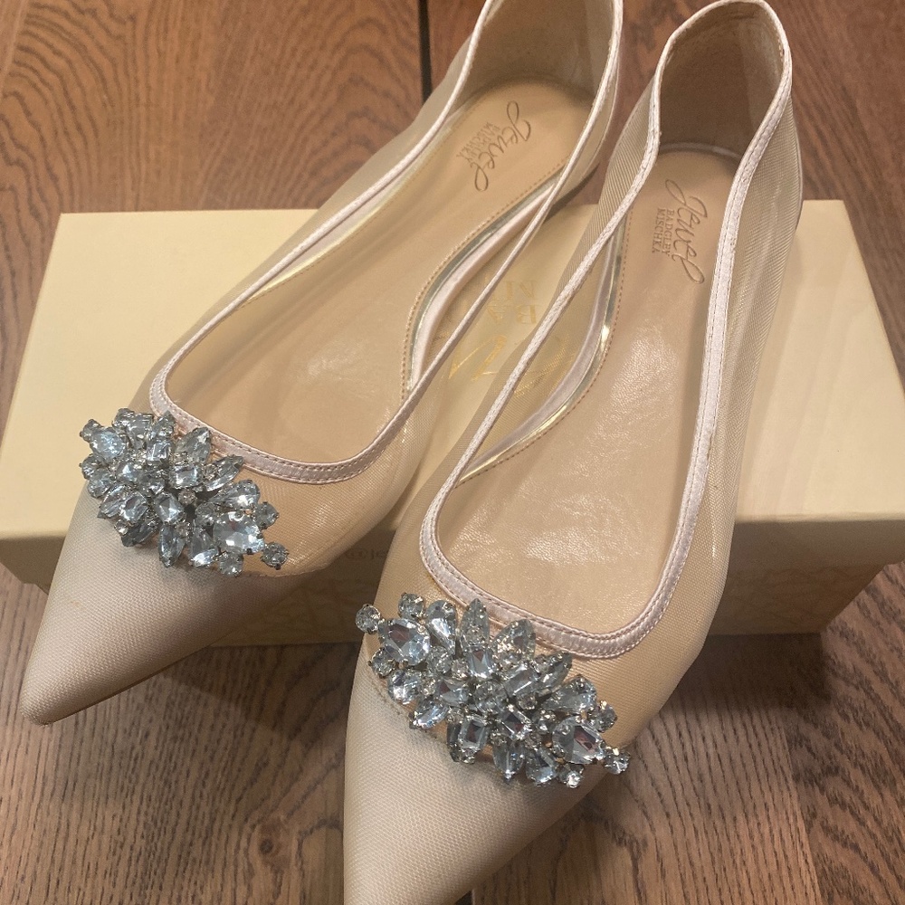 JEWEL Badgley Mischka Jeri Champagne Mesh shoes